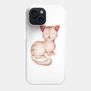 Sleeping cat. color pencil Phone Case