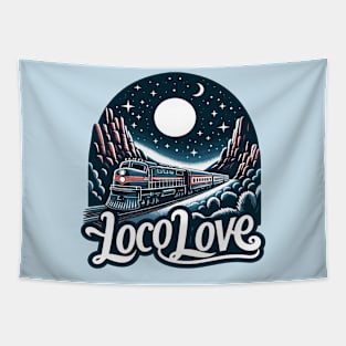 Train Vintage, Loco Love Tapestry