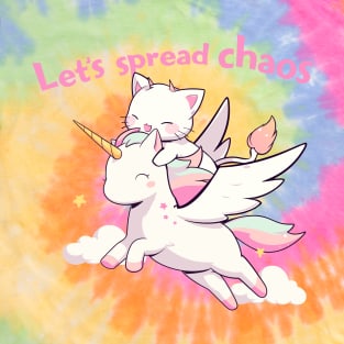 Unicorn cat Let's spread chaos T-Shirt