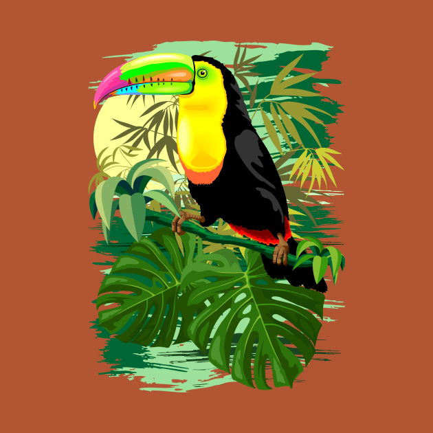 Toucan in Green Amazonia Rainforest by BluedarkArt