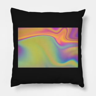 holographic turquoise orange swirls Pillow