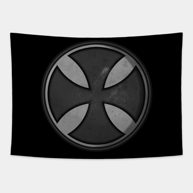 Templar Knight Shield BW Tapestry by CTShirts