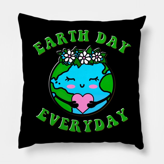 Earth Day Everyday Planet Environment Kids Funny Celebrate Pillow by GraviTeeGraphics