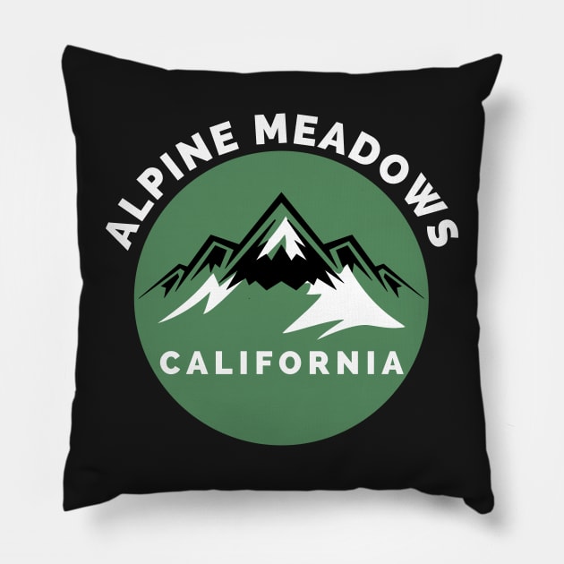 Alpine Meadows Ski Snowboard Mountain California Yosemite - Travel Pillow by Famgift