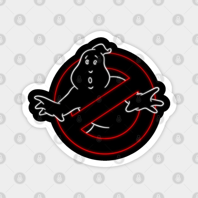 Ghostbusters Retro Neon Logo Magnet by scribblejuice