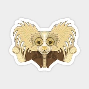 stylish papillon dog Magnet