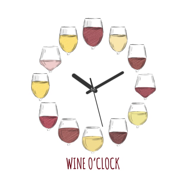 Wine O'clock by Printadorable