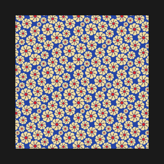 Blue & Yellow Floral Pattern by FloralPatterns