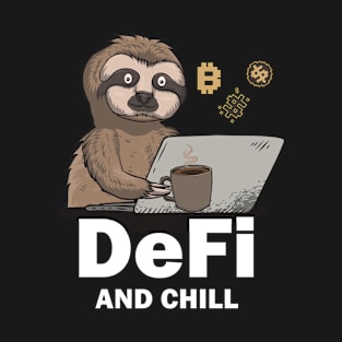 Defi Cryptocurrency Funny Sloth With Coffee T-Shirt