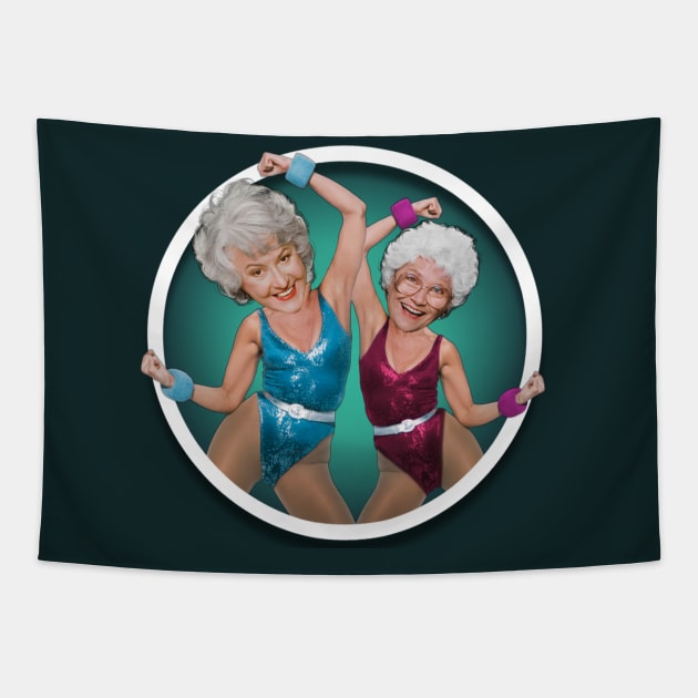 Golden Girls Workout Tapestry by Indecent Designs