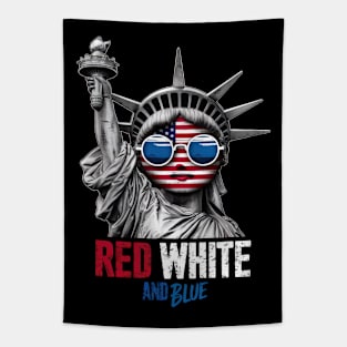 American Flag Statue of Liberty Fashion Tee Tapestry