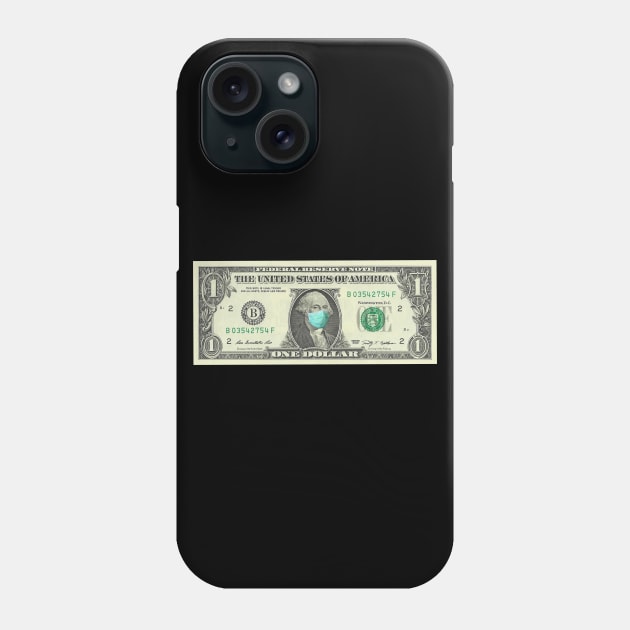 Dollar bill with a mask Phone Case by taheldesigns