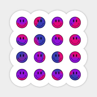 Mini Smiley Faces Bundle - Bisexual Pride Magnet