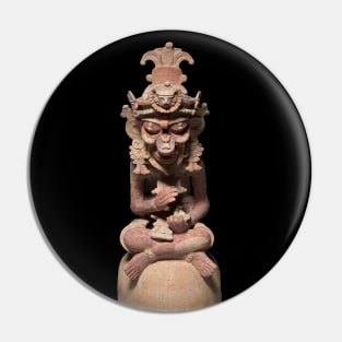 Human Monkey Maya Figurine Pin