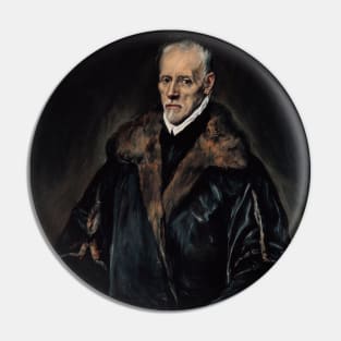 Portrait of Dr. Francisco de Pisa by El Greco Pin