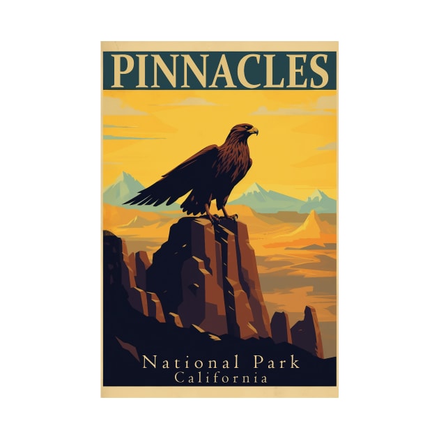 Pinnacles National Park Travel Poster by GreenMary Design