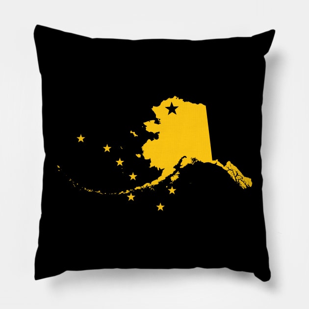 Simply Alaska Gold State Flag Map Stars Original Pillow by TeeCreations