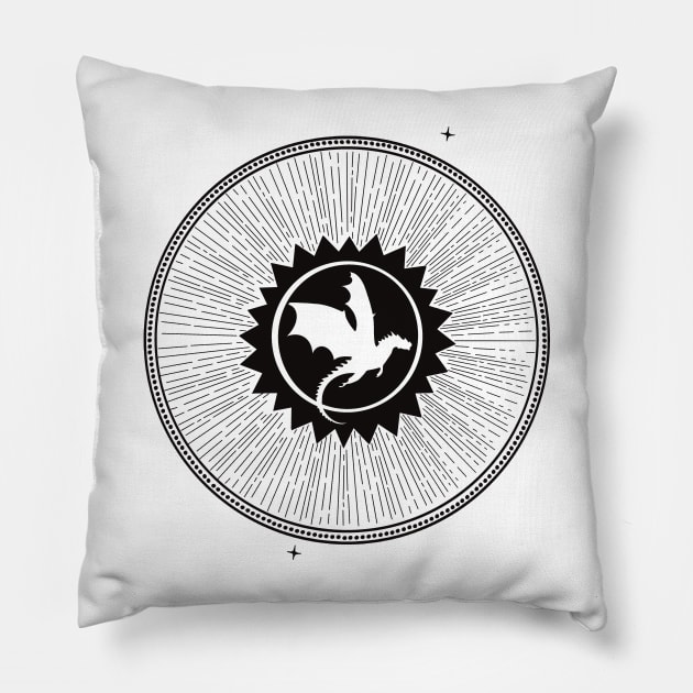 Iron Flame Burn it down Fourth Wing Fantasy Dragon Pillow by thenewkidprints