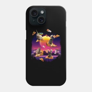 Synthwave Pizza Capybaras Phone Case