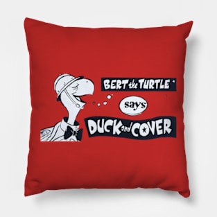 Bert the Turtle Says Duck and Cover 1960s Pillow