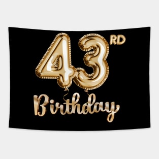 43rd Birthday Gifts - Party Balloons Gold Tapestry