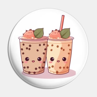 Boba couple Pin