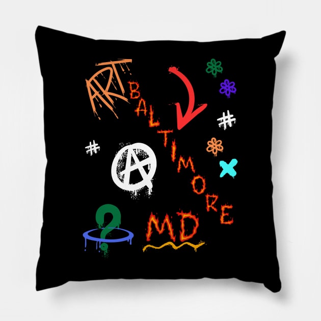 FIRE ART BALTIMORE MD DESIGN Pillow by The C.O.B. Store