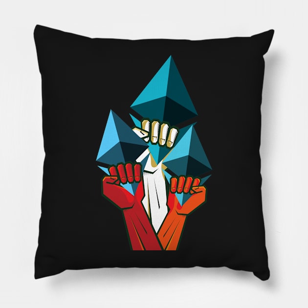 ETHEREUM Revolution Pillow by CryptoTextile