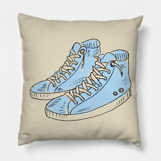 sneakers doodle Pillow by DigiToonsTreasures