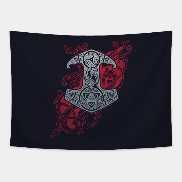 RAVEN'S MJOLNIR Tapestry by RAIDHO