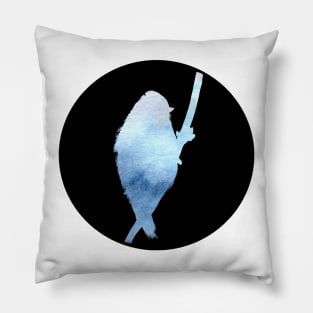 Bird - Ocean Blue Silhouette Pillow