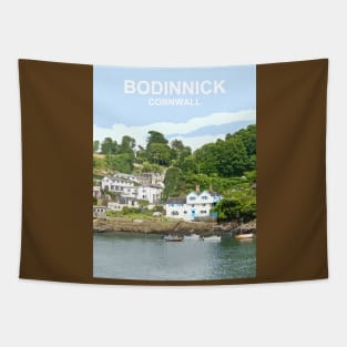 Bodinnick, Fowey Cornwall. Cornish Travel location poster Tapestry