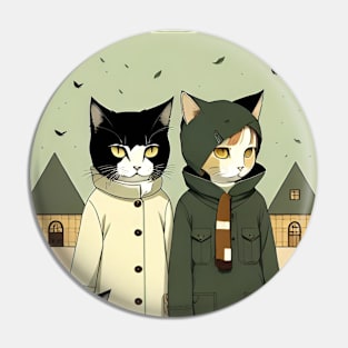 Whiskered Wanderers: Cats in Human Guise Pin