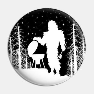 Bigfoot Camping Silhouette Pin