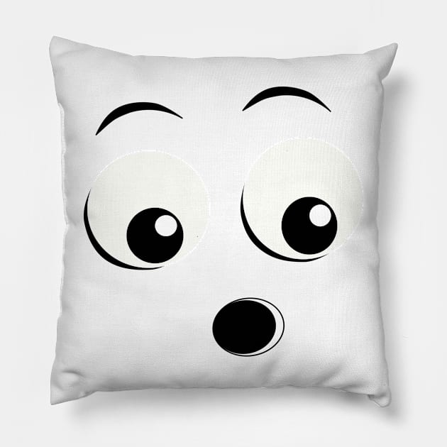 Emoji - surprised face Pillow by Aurealis