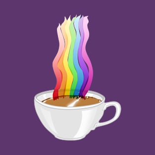 Rainbow Steaming Coffee Cup T-Shirt