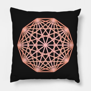 Light Orange Salmon Polyhedron Geometric Shape Pillow