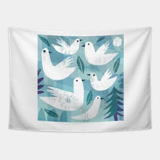 Six White Doves Tapestry