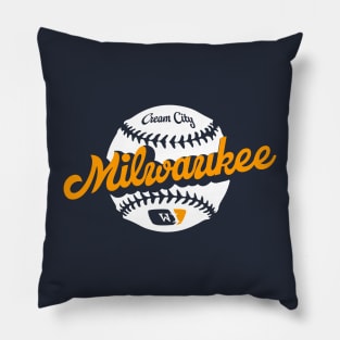 Milwaukee WI Baseball Pillow