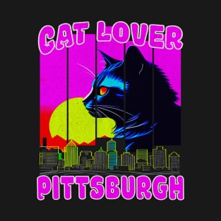 DISTRESSED Cat Lover PIttsburgh Pennsylvania Home Pride T-Shirt