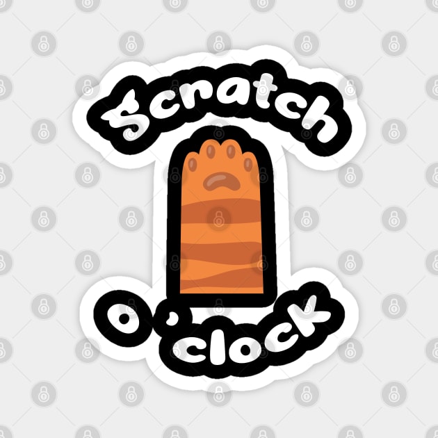 Cat Scratch O Clock Magnet by Mint Forest