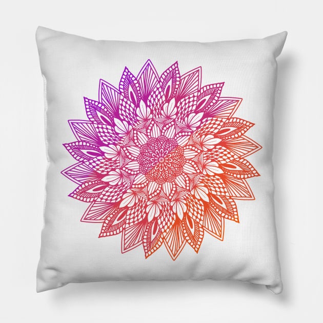 Purple-Red Digital Mandala Pillow by TheHermitCrab