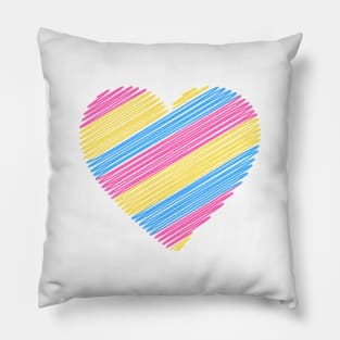 Pansexual flag heart Pillow