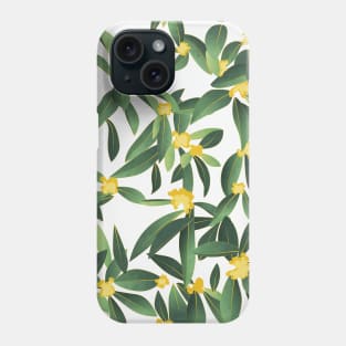 Loquat medlar flower in Autumn // pattern // dark background Phone Case