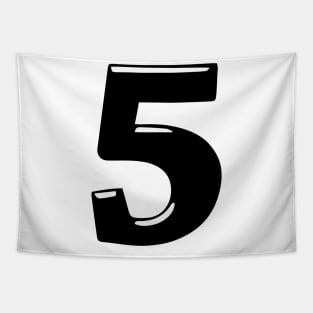 The number 5 in black 3d style font Tapestry