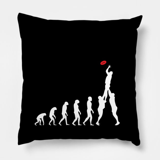Rugby Evolution Of Man Pillow by Rebus28