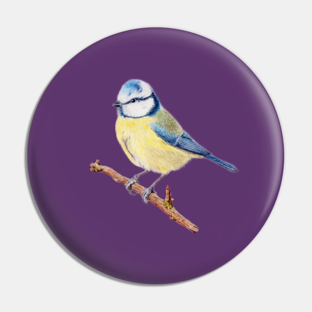 Blue Tit Pin by CasmahCreations