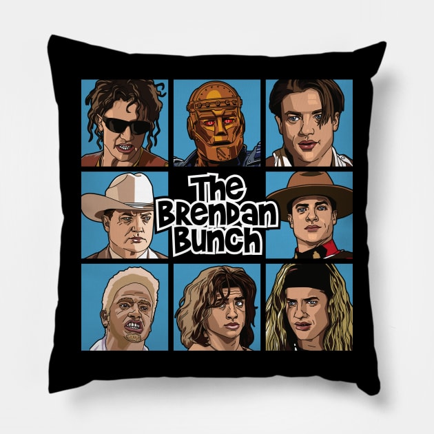 Brendan Fraser Bunch Pillow by RetroReview