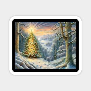 Christmas tree in a forest Magnet