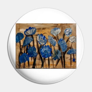 Some abstract wild blue metallic flowers Pin